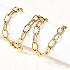 304 Stainless Steel Cable Chain Necklaces with Spring Ring Clasps for Women&nbsp;X-NJEW-Z091-09G