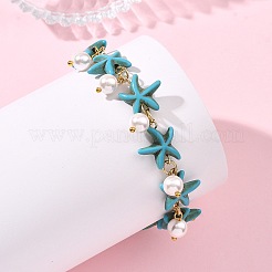 Round Shell Pearl Beads Charm Bracelets&nbsp;BJEW-JB14133-01