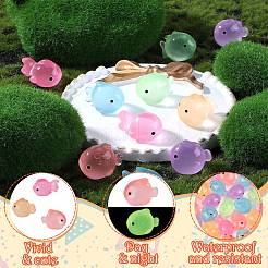 60Pcs 6 Colors Luminous Resin Fish Ornaments&nbsp;AJEW-SZ0002-62