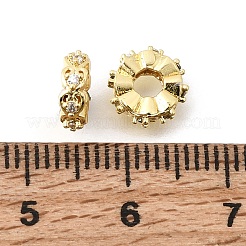 Brass Micro Pave Clear Cubic Zirconia Spacer Beads&nbsp;KK-Z156-13G-01