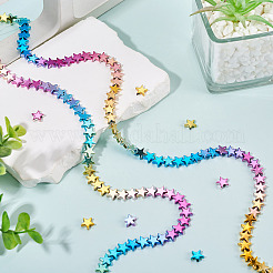 2 Strands Gradient Color Electroplated Synthetic Non-magnetic Hematite Beads Strands&nbsp;G-TA0002-82