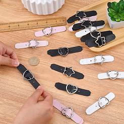 16Pcs 8 Styles Star/Heart-shaped PU Leather Buckles&nbsp;AJEW-CL0001-70
