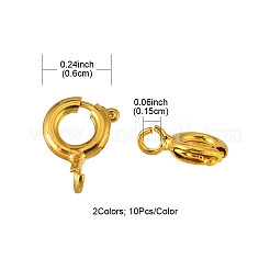 20Pcs 2 Colors Brass Spring Ring Clasps&nbsp;KK-YW0001-40