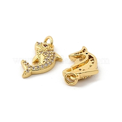 Brass Micro Pave Cubic Zirconia Pendants&nbsp;KK-G537-01G