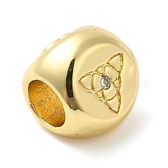 Rack Plating Brass Cubic Zirconia European Beads&nbsp;KK-Q784-42G