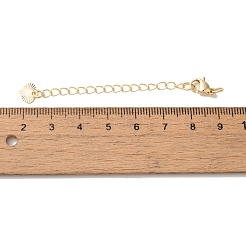 Rack Plating Brass Ends with Chain and Lobster Claw Clasps&nbsp;KK-F873-02LG