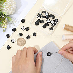 30Pcs 1-Hole PU Letaher Shank Buttons&nbsp;BUTT-CL0001-01A-01