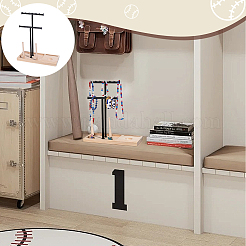 Double Black T Bar Iron Ring Organizer Holder with Wooden Trays&nbsp;ODIS-WH0086-230