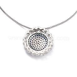 Brass Micro Pave Cubic Zirconia Pendant Necklaces&nbsp;NJEW-B079-03