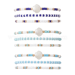 9Pcs 9 Styles Glass Seed Beads Stretch Bracelets for Women&nbsp;BJEW-MZ00345
