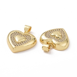 Brass Cubic Zirconia Pendants&nbsp;KK-G453-02G-02