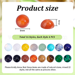 64Pcs 16 Styles Gemstone Cabochons&nbsp;G-PH0002-98