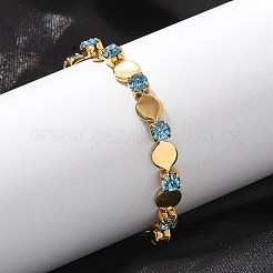 304 Stainless Steel Rhinestone Cup Chain Bracelets for Women&nbsp;BJEW-F488-26D-G
