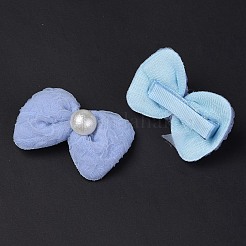 5 Pair 5 Style Bowknot & Flower Polyester Alligator Hair Clips&nbsp;PHAR-C012-01D
