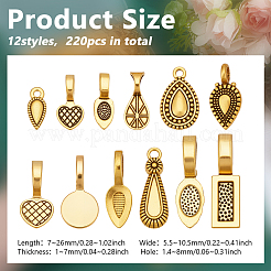 220Pcs 10 Styles Tibetan Style Alloy Charms&nbsp;FIND-PH0025-61