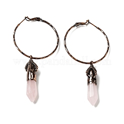 Natural Rose Quartz Dangle Earrings&nbsp;G-D468-44R