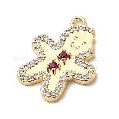 Christmas Brass Micro Pave Cubic Zirconia Pendants&nbsp;KK-L258-04G-D01