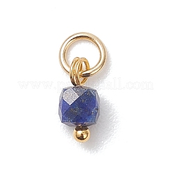 Faceted Cube Natural Mixed Gemstone Charms&nbsp;PALLOY-JF04879