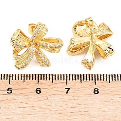 Brass Micro Pave Clear Cubic Zirconia Stud Earrings&nbsp;EJEW-F405-11G