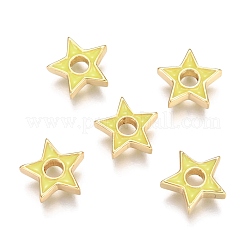 Brass Enamel Beads&nbsp;KK-B023-03G
