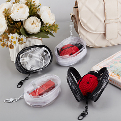 4Pcs 2 Colors Oval Transparent PVC Mini Cable Organizer Zipper Bags&nbsp;AJEW-PH0012-02