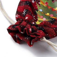 Christmas Theme Rectangle Jute Bags with Jute Cord&nbsp;LS-ABAG-E006-01A