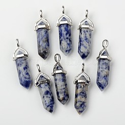 Natural Blue Spot Jasper Double Terminated Pointed Pendants&nbsp;G-F295-04C