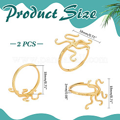 2Pcs Brass Open Adjustable Rings Base&nbsp;KK-ME0002-75
