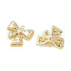Brass Micro Pave Clear Cubic Zirconia Pendants&nbsp;KK-C259-17G