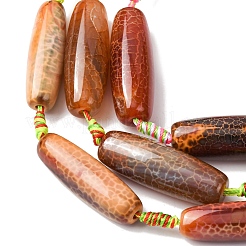 Natural Fire Crackle Agate Beads Strands&nbsp;G-P605-E01-01