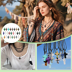DIY Cross Pendant Necklace Making Kits&nbsp;DIY-FG0008-32