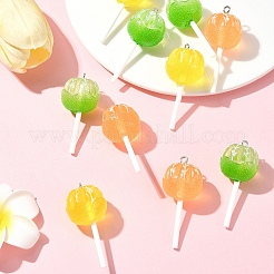 9Pcs 3 Colors Translucent Resin Imitation Food Pendants&nbsp;FIND-FS0002-90