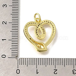 Brass Micro Pave Clear Cubic Zirconia Pendants&nbsp;KK-M297-32G
