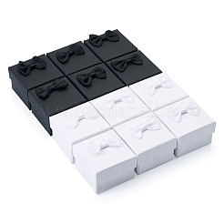 12Pcs 2 Colors Square Cardboard Paper Ring Gift Storage Boxes&nbsp;CON-TA0001-23