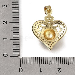 Brass Micro Pave Clear Cubic Zirconia Pendants&nbsp;KK-A303-23D-G