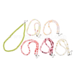 6MM Dyed Natural Green Jade Round Beaded Necklaces&nbsp;GG-CBAA808-04P-B
