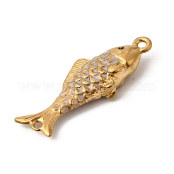 304 Stainless Steel Enamel Fish Connector Charms&nbsp;STAS-B128-55G-01