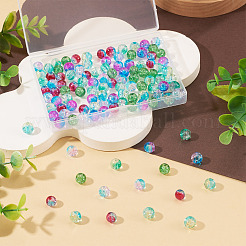 120Pcs 6 Colors Transparent Spray Painting Crackle Glass Beads&nbsp;GLAA-TADJ0001-21A-B