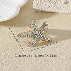 Alloy with Rhinestone Cuff Open Rings for Women&nbsp;JG5822-1