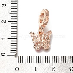 Rack Plating Alloy Rhinestone European Dangle Charms&nbsp;PALLOY-P307-09RG