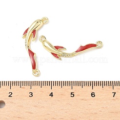 Brass Micro Pave Clear Cubic Zirconia Connector Charms&nbsp;LS-KK-C104-17G
