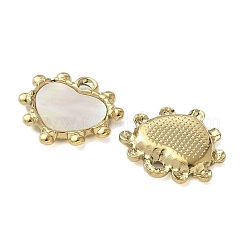 304 Stainless Steel Natural Paua Shell/White Shell Pendants Ion Plating(IP)&nbsp;STAS-U037-06G-02