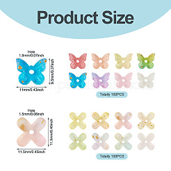 200Pcs 2 Styles Transparent Acrylic Bead Cap&nbsp;MACR-TA0002-92