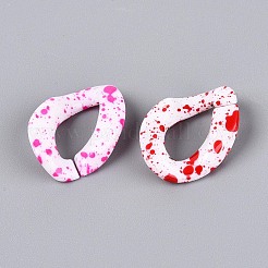 Spray Painted Opaque Acrylic Linking Rings&nbsp;SACR-T017-59M-A