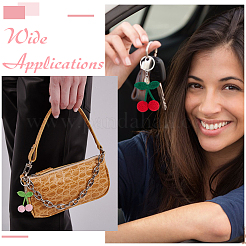 30Pcs 2 Colors Polyester Crochet Cherry Keychains&nbsp;KEYC-MA00012