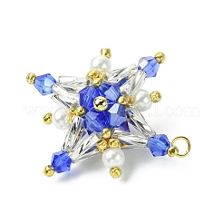 Glass Seed Beaded Tetraptera Pendants&nbsp;PALLOY-MZ00533-01