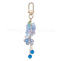 3Pcs Cat Eye & Arcylic Flower Pendant Decorations&nbsp;HJEW-TA00434