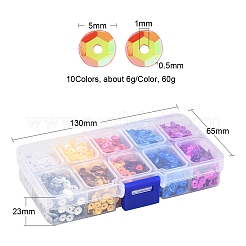 60G 10 Colors Plastic Paillette Beads&nbsp;FIND-YW0001-43