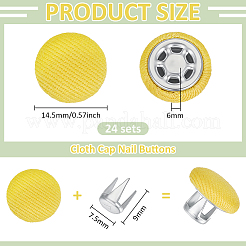 24 Bags Flat Round Cloth Cap Nail Buttons&nbsp;BUTT-BC0001-21D