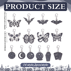 27Pcs 14 Style Alloy Enamel Pendant Decorations&nbsp;HJEW-ME00065